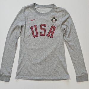 The Nike Tee USA Olympics T-Shirt‎ Womens XS Grey Dri-Fit